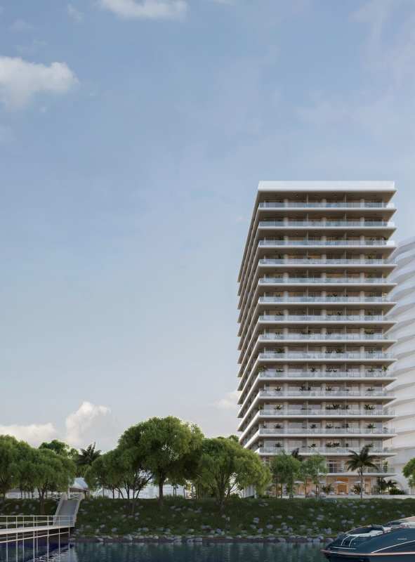 Contemporary waterfront tower PH Nautilus on Amador Causeway with panoramic balconies