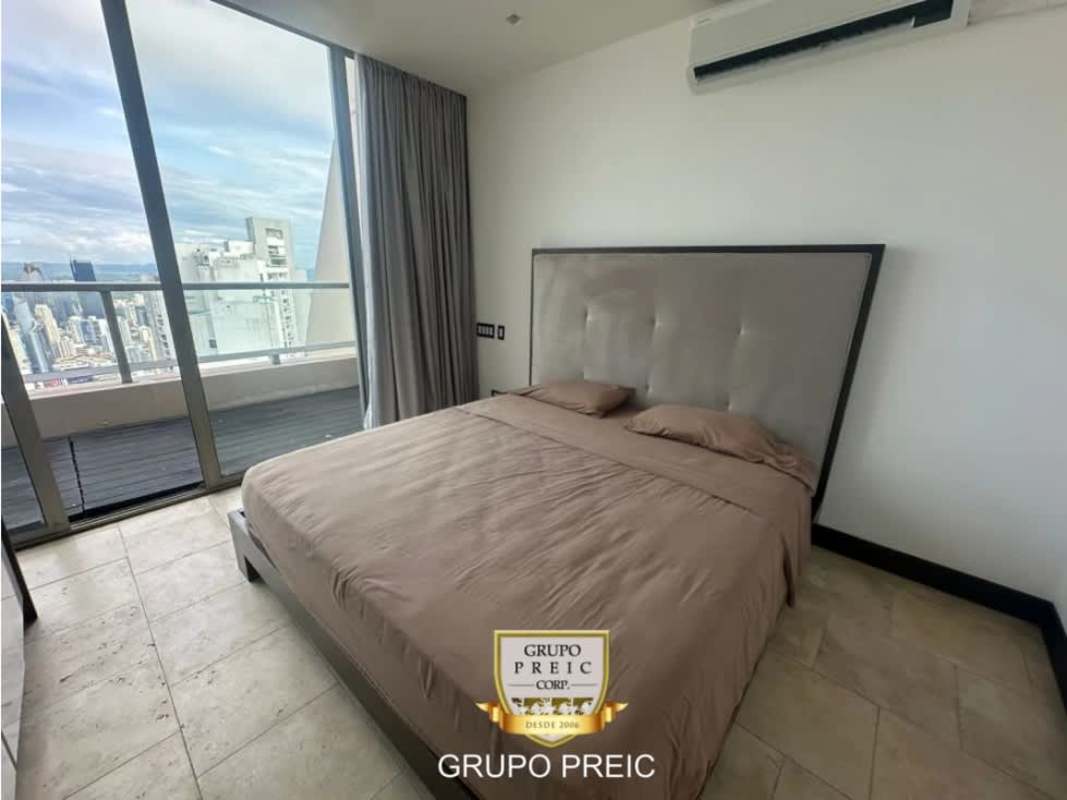 Contemporary kitchen with modern cabinetry and appliances at JW Marriott Trump Residences Panama