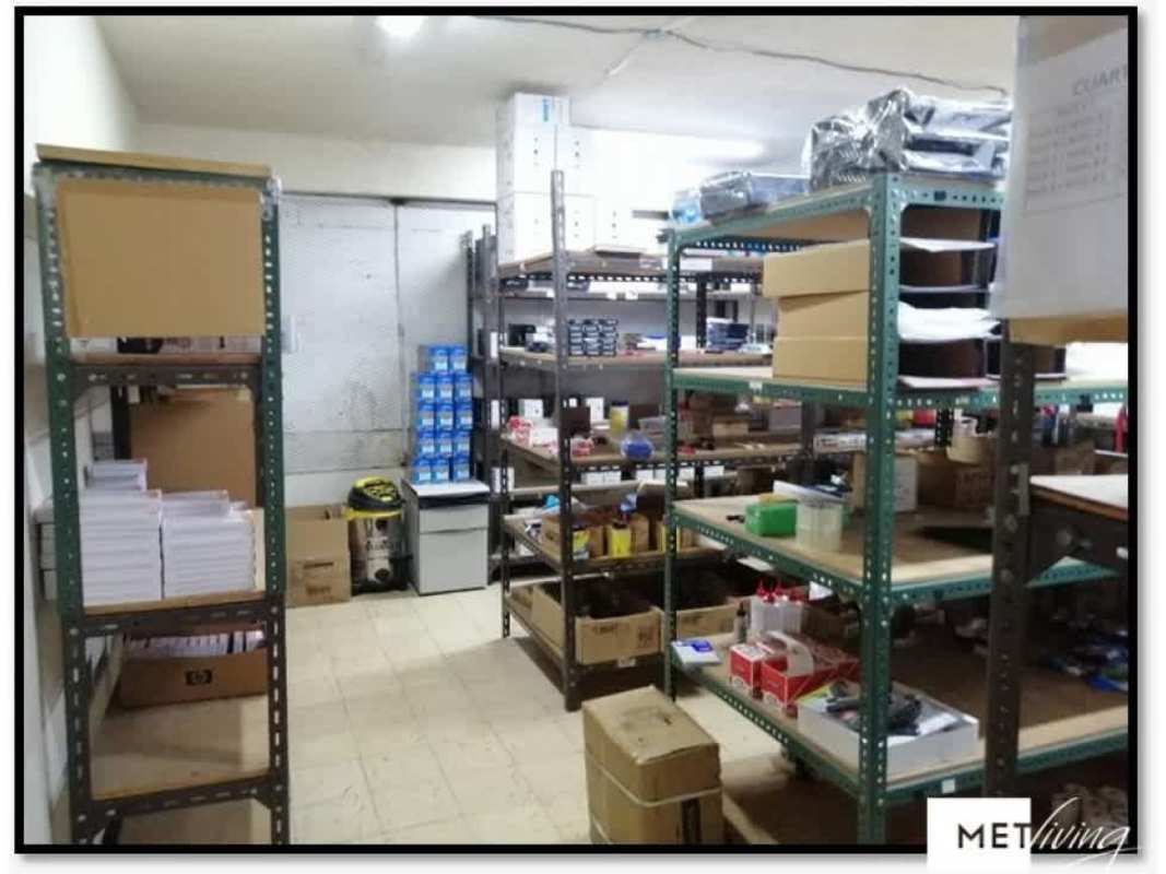 Spacious industrial style storage room with shelving PH Metropolitan Tower Panama City