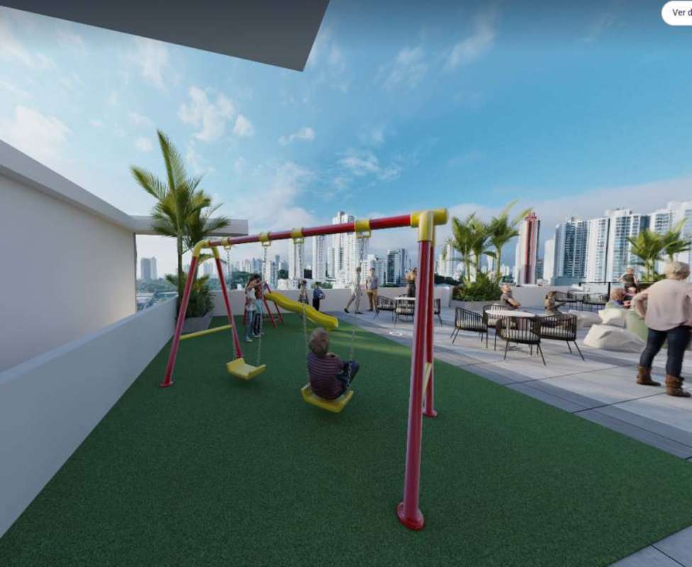 Modern bright apartment with large windows city view in Costana Panama City