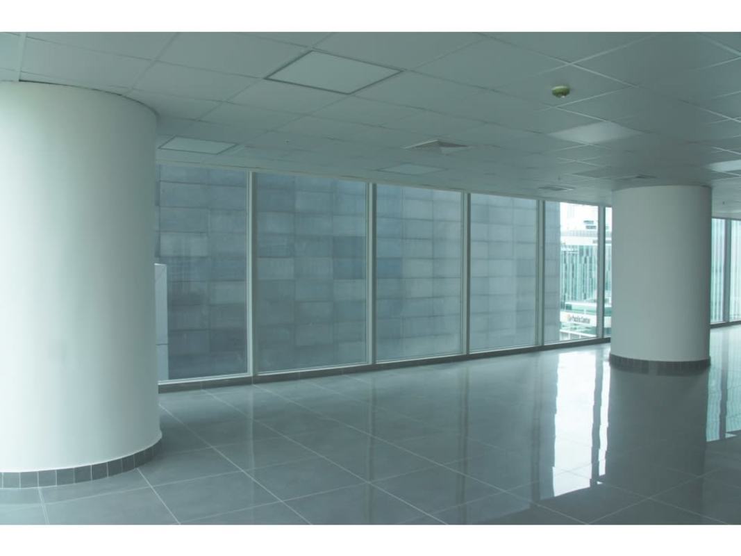 City skyline and financial district views from Oceania Business Plaza corporate office in Panama City