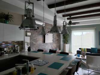 Spacious furnished living area with garden view terrace Villamar Casamar Panama