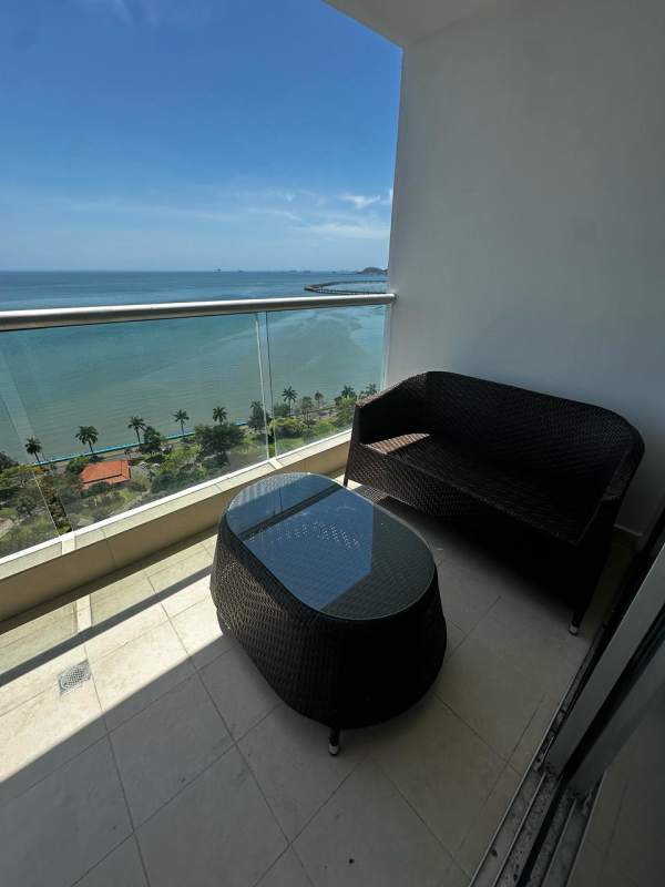 Elegant master bedroom with ocean views luxury apartment Rivage Panama
