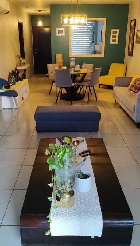 Furnished master bedroom with panoramic view at PH Waterview San Francisco Panama