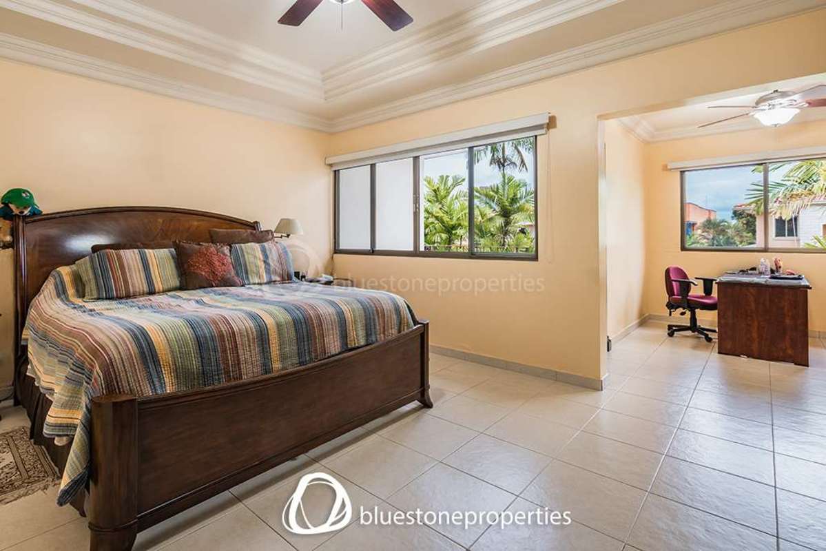 Elegant dining area with chandelier and large dining table Costa del Este Panama