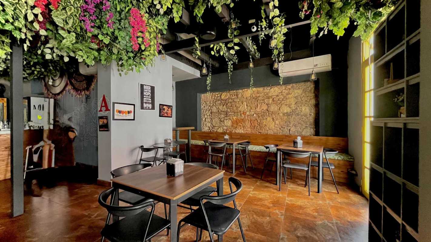 Colonial style colorful storefront facade with balcony for sale Panama City Casco Viejo