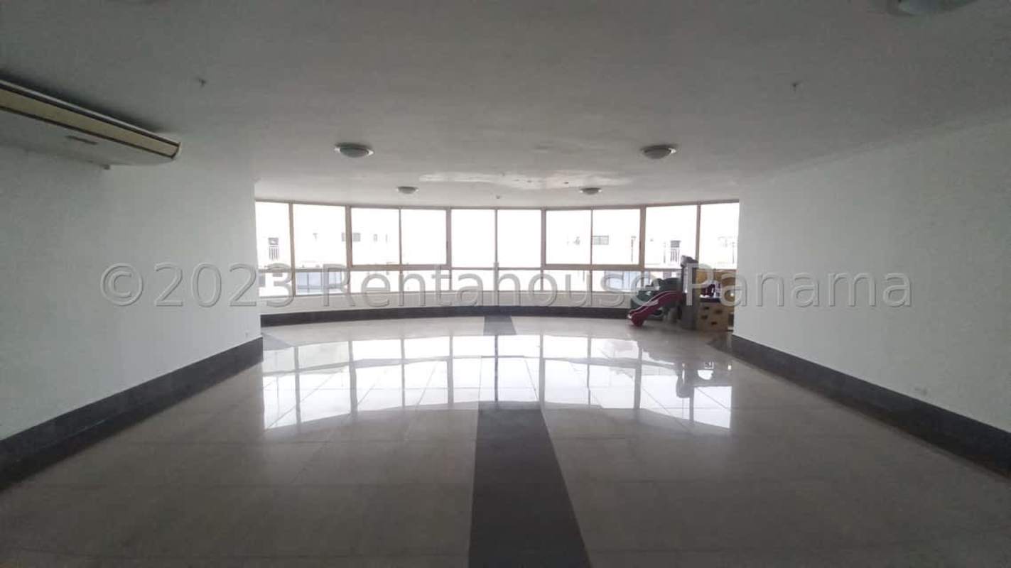 Expansive concrete rooftop overlooking Panama City skyline from PH San Francisco Bay