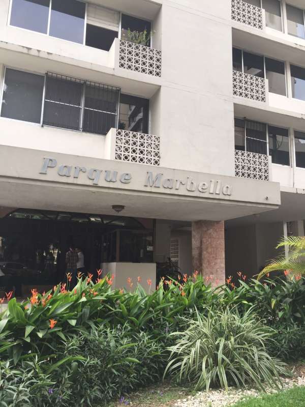 Exterior multi-story condominium Parque Marbella with balconies Panama City