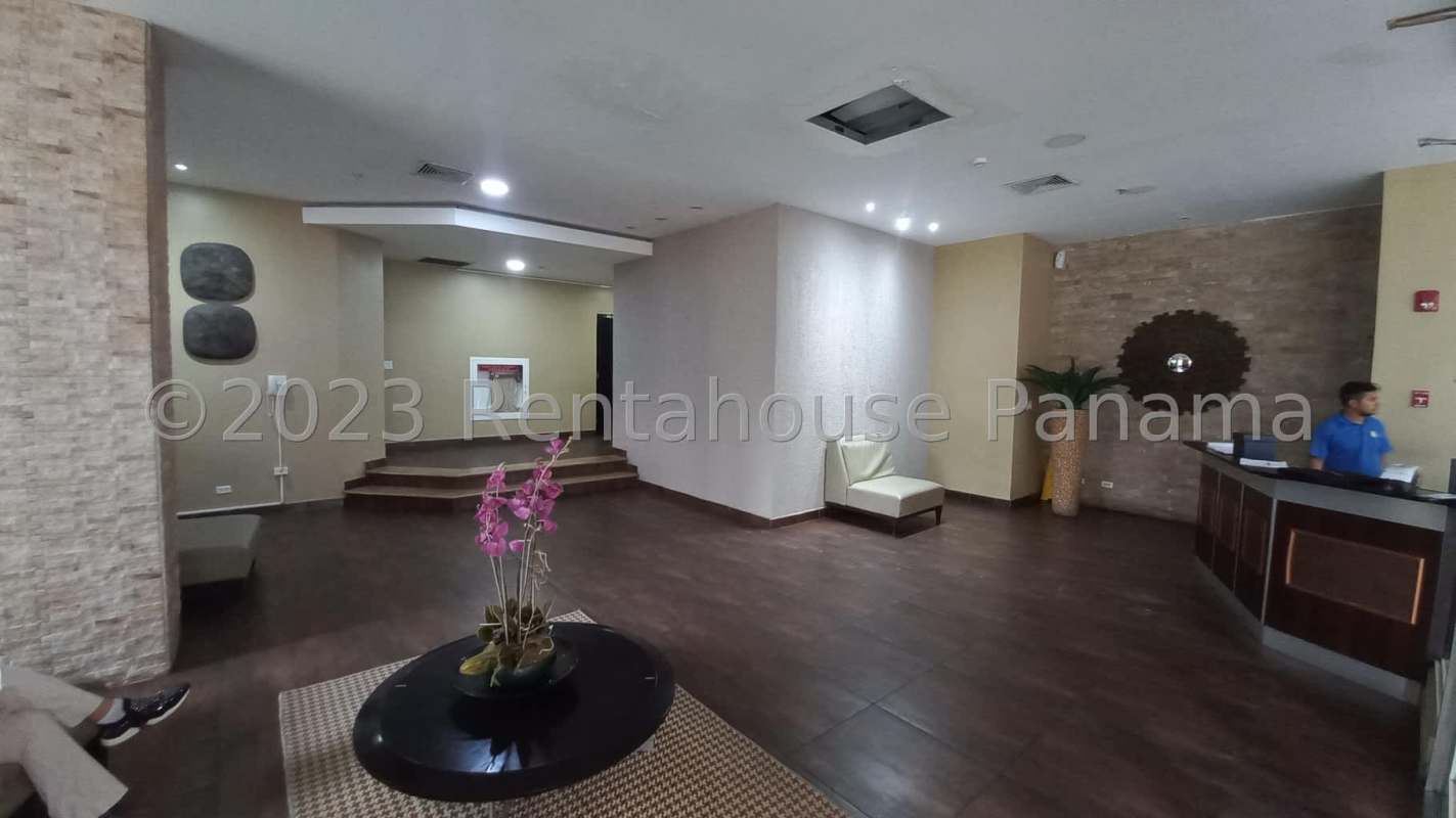 Bright bedroom with tile floors, large window and AC in PH Pacific Bay Panama City