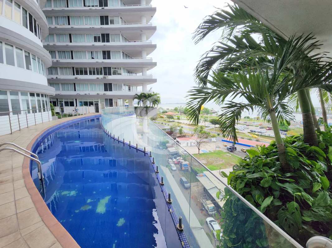 Open plan living dining room with ocean view PH Bay View Panama