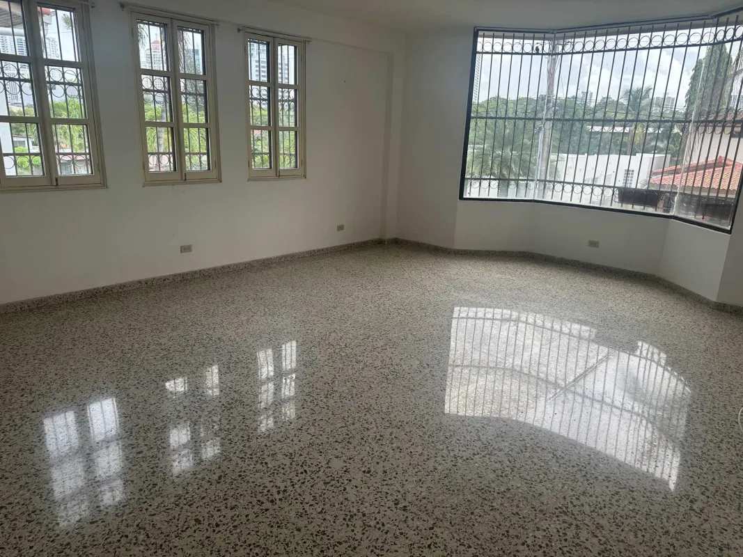 Traditional bathroom with pedestal sink and floral decorative tiles Panama house