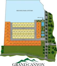 Site map of Grand Canyon Boquete community with roads, lots, amenity zones
