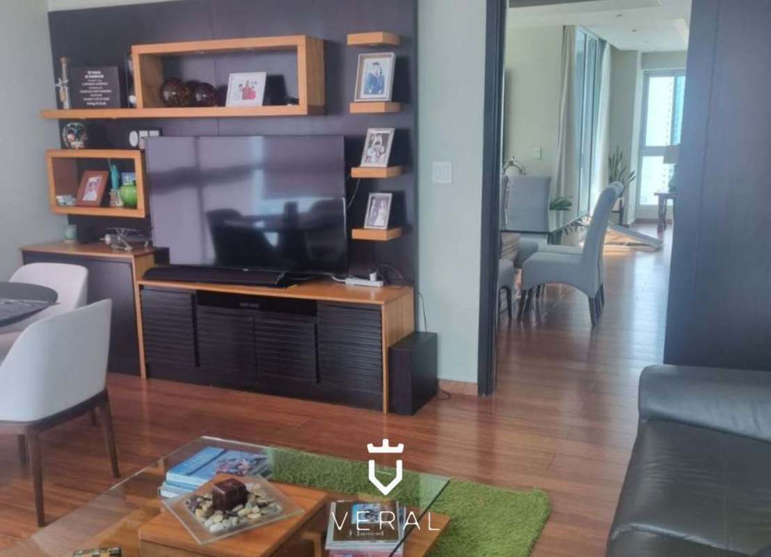 Elegant bathroom with marble countertops and walk-in shower in PH Vision Tower Coco del Mar