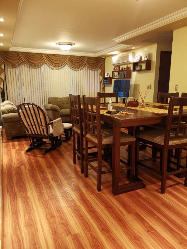 Spacious apartment living dining room with wood flooring, large window in Golden Boulevard El Dorado Panama City