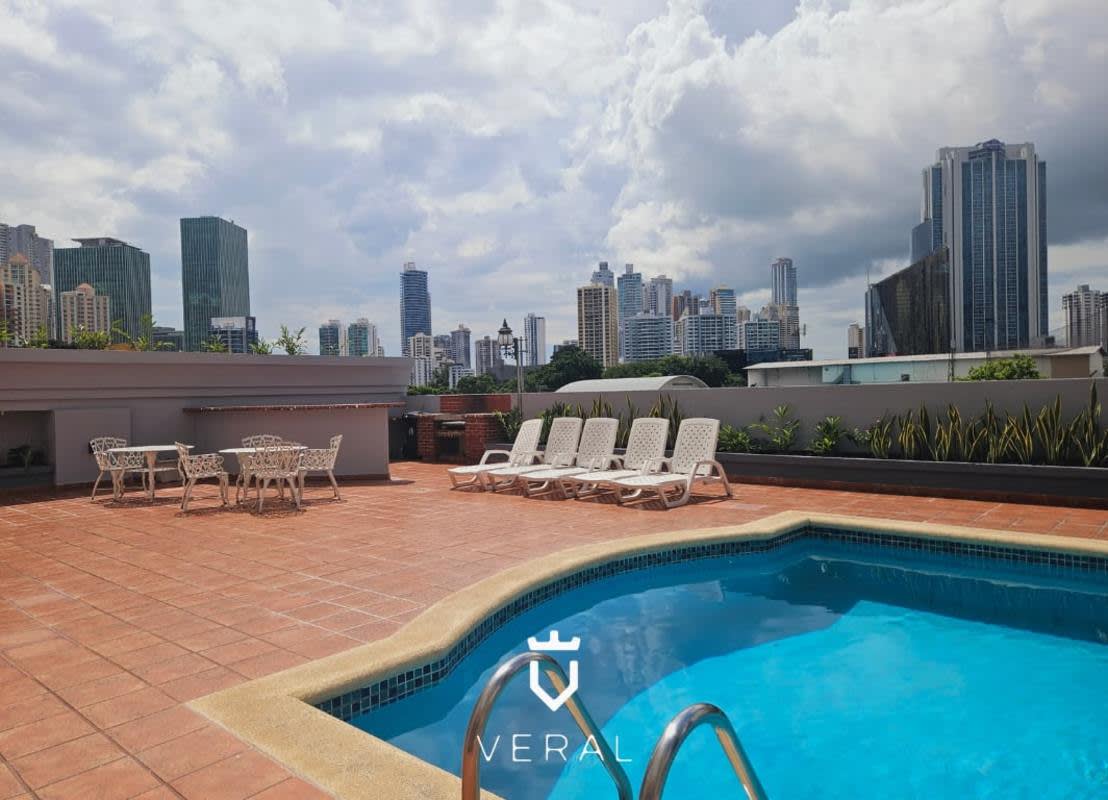 Lobby with elegant design and seating in PH Bahia Obarrio Panama