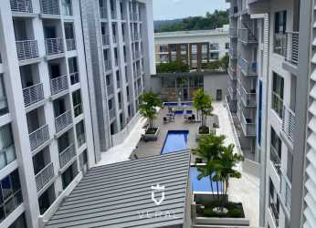 Modern facade of PH Mosaic mid-rise apartments Panama Pacifico