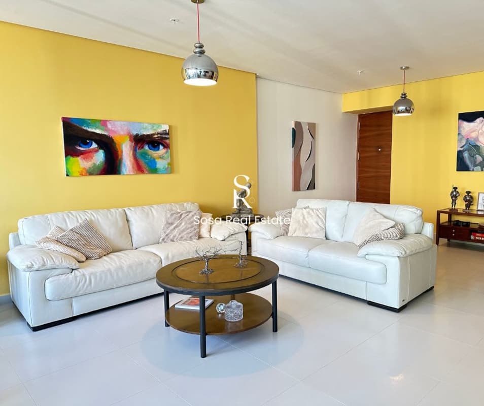 Modern bright living room with balcony and skyline views PH Costa del Este Panama