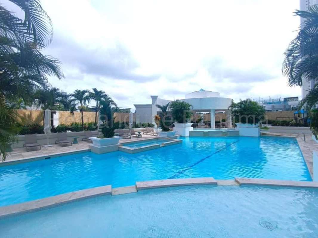 Luxury infinity pool overlooking Pacific Ocean in PH Grand Tower Costa del Este Panama City