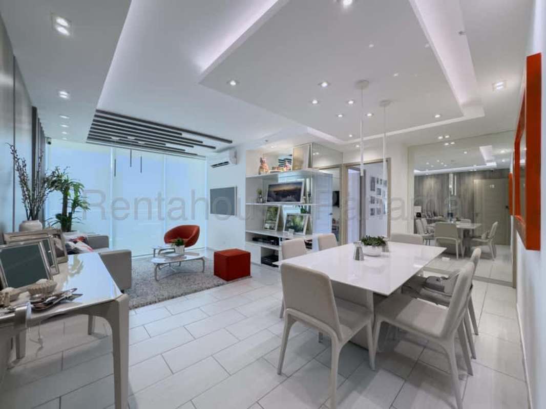 Kitchen with stainless appliances cabinets ceramic flooring in PH The Towers Panama City