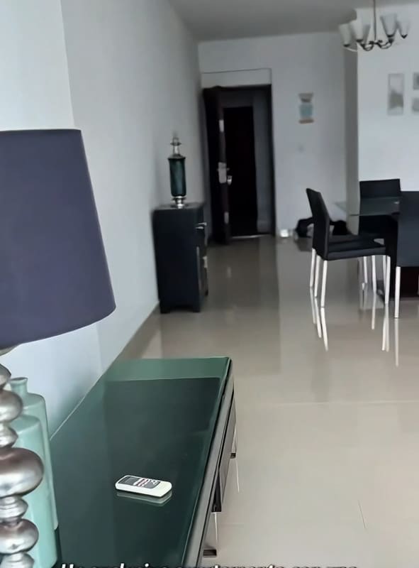 Minimalist bathroom with pedestal sink and mirror PH The Palm Obarrio apartment