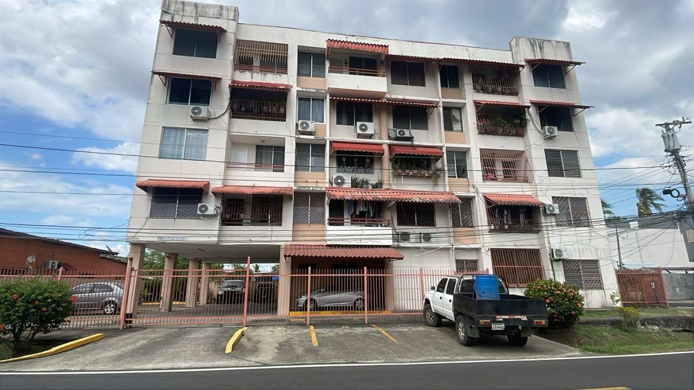 Covered parking area with storage locker doors at PH Lefevre Residence in Parque Lefevre Panama