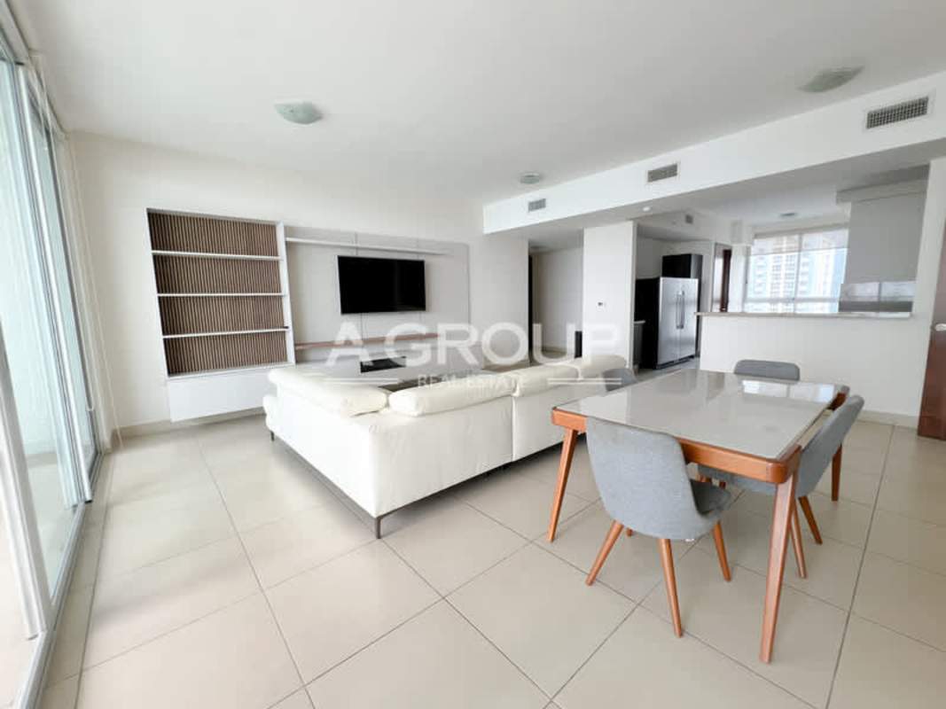 Bright open living dining area ocean view PH Dupont Punta Pacifica Panama City