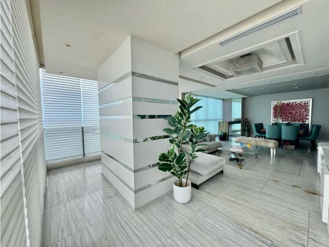 Spacious bedroom with large windows and ocean views in Oceanaire Punta Pacifica Panama