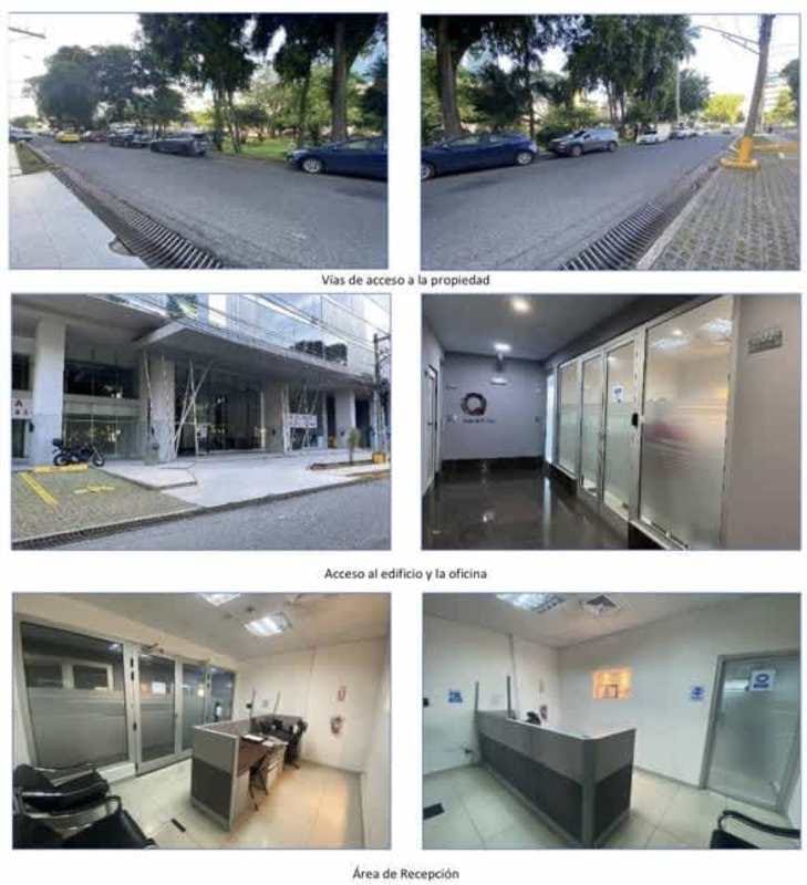 Modern corridor in PH BICSA Tower with marble flooring and glass offices access