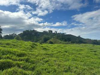 Aerial subdivided land plots agricultural mountain terrain Volcán Chiriquí Panama