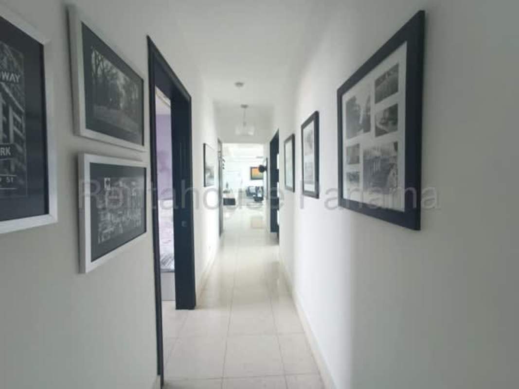 Elegant marble bathroom with glass shower and vanity PH Ocean Two Costa del Este luxury apartment Panama