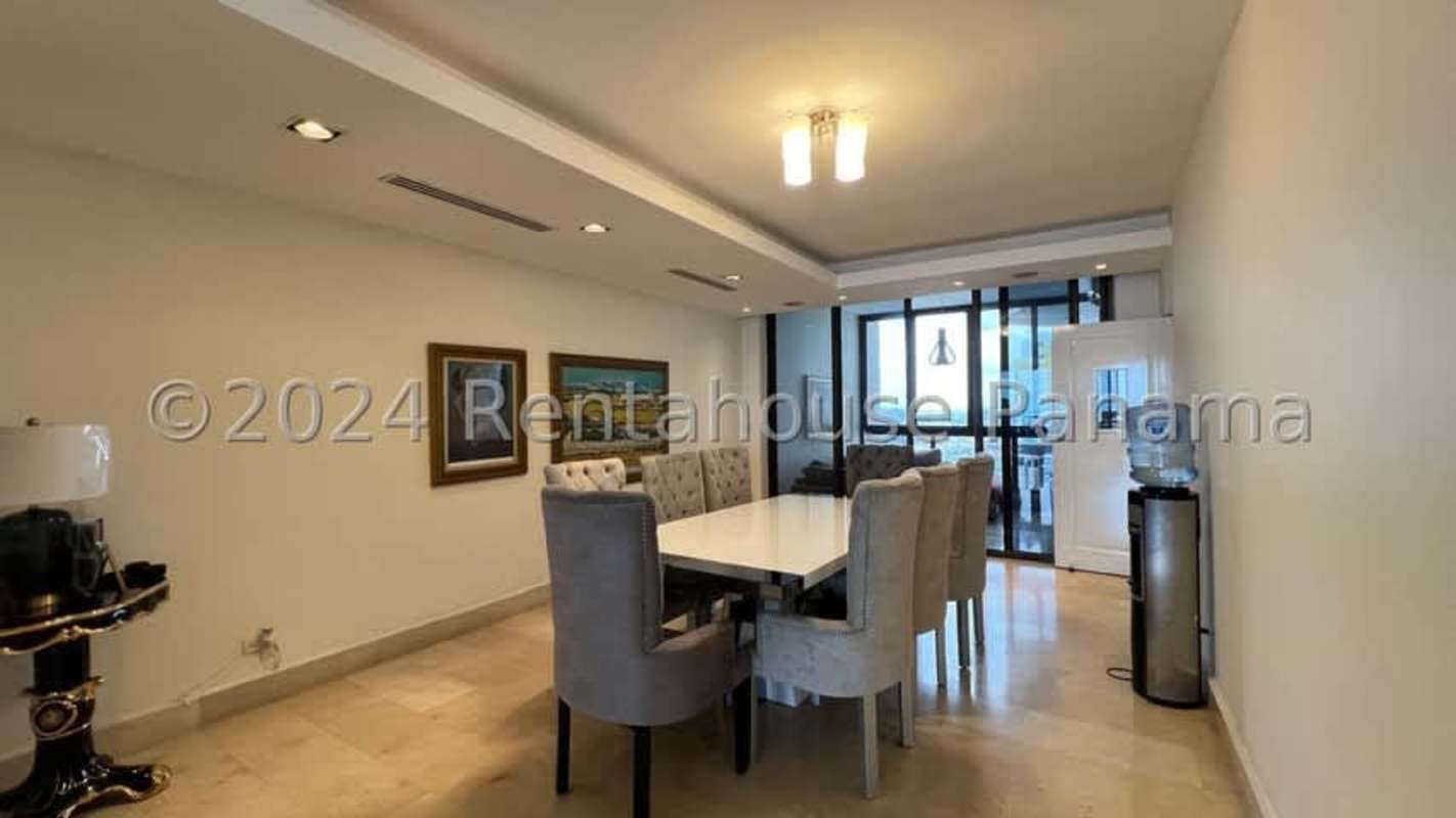 Spacious bedroom marble floors large windows PH Costa del Este Panama