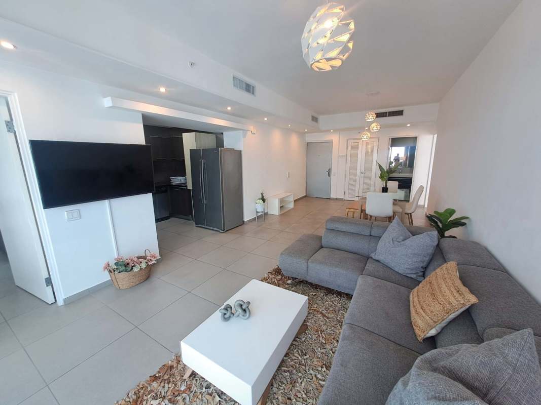 Fully equipped modern kitchen granite counters stainless steel appliances PH BICSA Tower Avenida Balboa Panama City