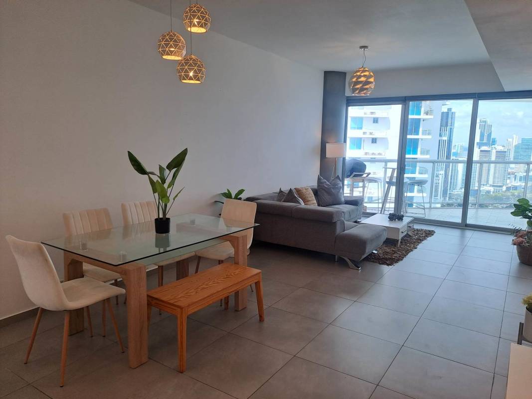 Master bedroom with marble floors, private balcony ocean view walk-in closet PH BICSA Tower Panama City