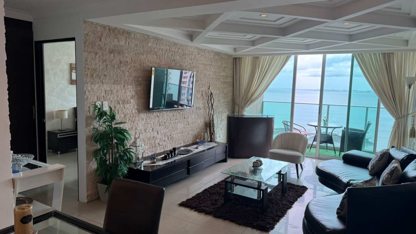 Modern kitchen with premium finishes and appliances at The Ocean Club, Punta Pacifica Panama City