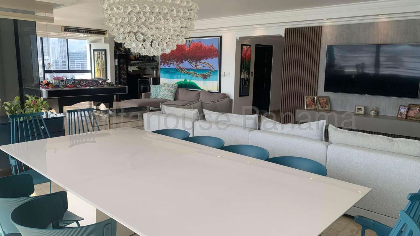 Contemporary open plan living dining with sea views PH Los Delfines Avenida Balboa