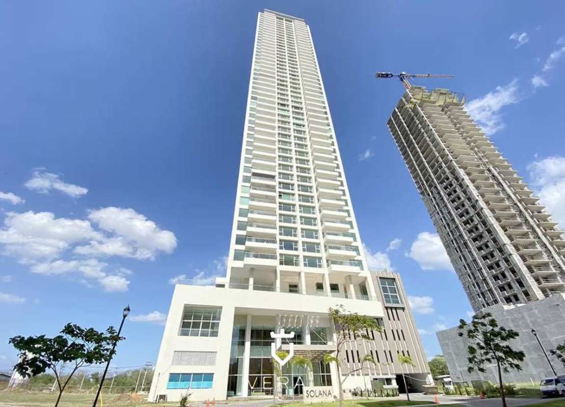 Luxury bathroom with double sink vanity, marble finishes and glass shower at PH Solana Santa Maria