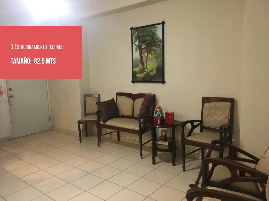 Living room with ceramic tile floor, wooden furniture in PH Saramel Parque Lefevre Panama