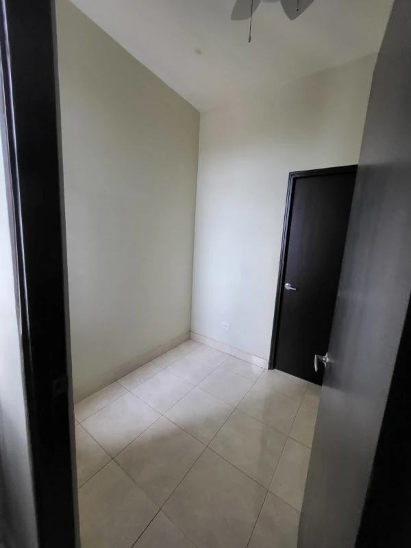 Spacious bedroom with large window, city and Canal views, ceramic tiled floor, PH Pacific Hills Panama