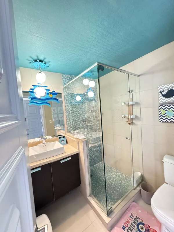 Luxury ensuite bathroom with bathtub marble finishes PH Rivage Tower Panama City