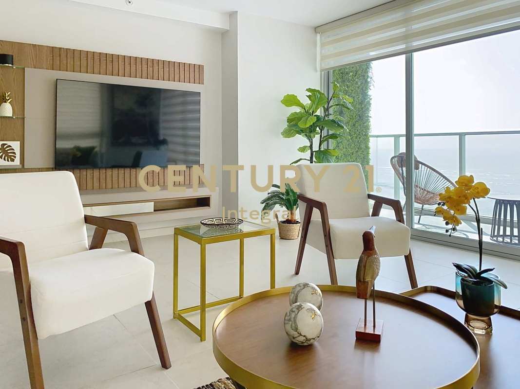 Open granite kitchen with appliances PH Lumiere Costa del Este Panama apartment