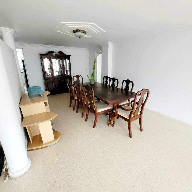 Large kitchen with white cabinetry, stainless appliances at PH Marbella Tower in Marbella Panama City