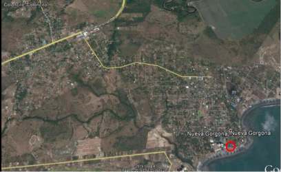 Vacant coastline plot in Nueva Gorgona prime for developing resort or condos