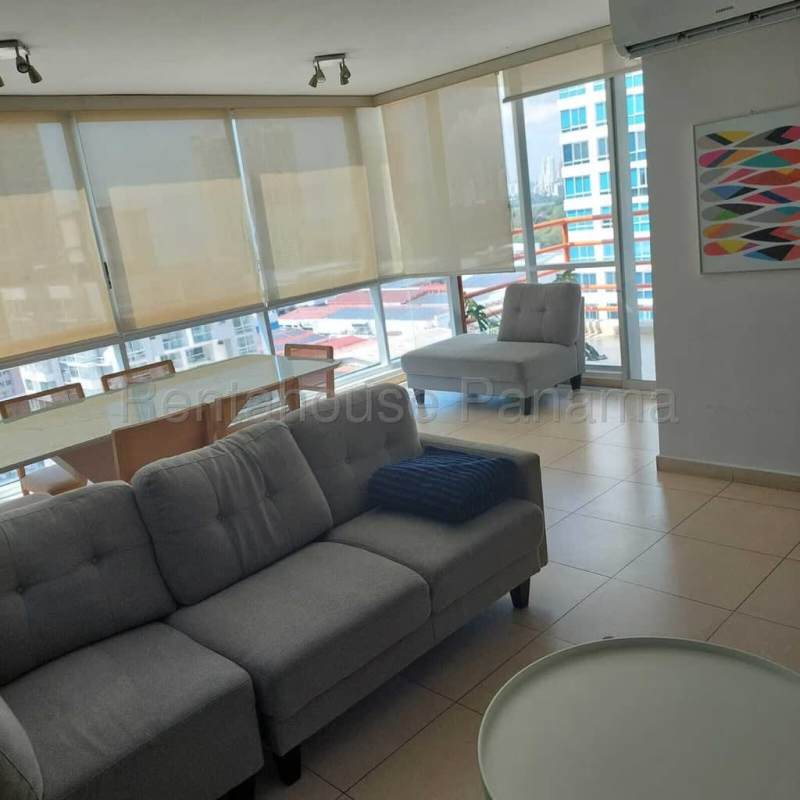 Bedroom with built-in closet and urban view in PH Costa del Este Panama City