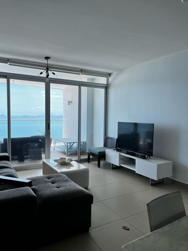 Furnished balcony with Pacific Ocean and Panama Canal views PH Naos Harbour Amador Panama City