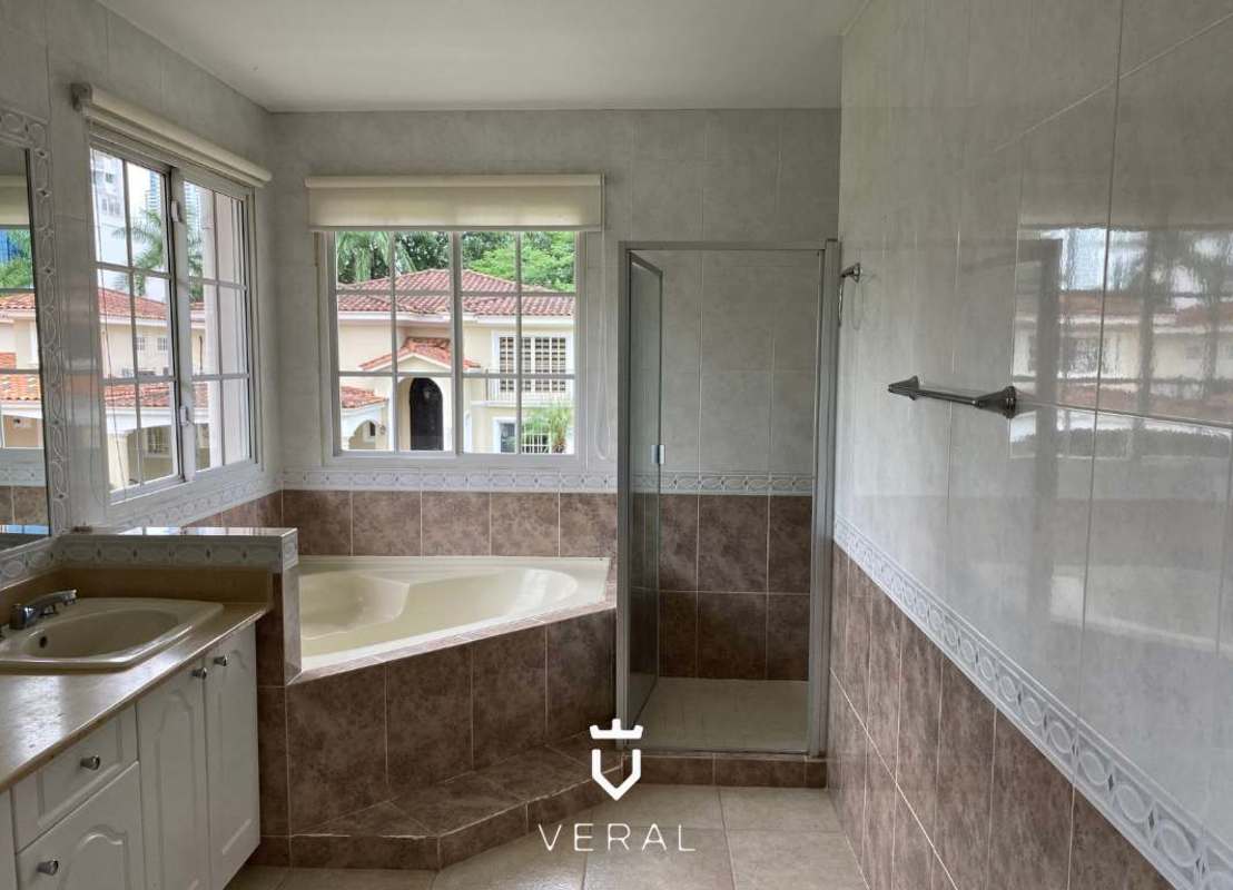 Large bedroom with built-in closet, ensuite bathroom in luxury home Costa del Este Panama