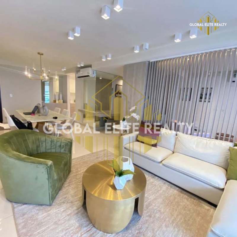 Bathroom with glass shower enclosure and modern vanity PH Balboa Bay Panama City