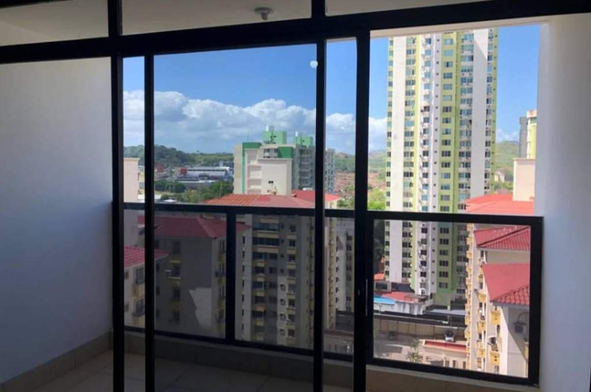 Panoramic cityscape view from balcony in PH Terraza del Rey apartment Condado del Rey Panama