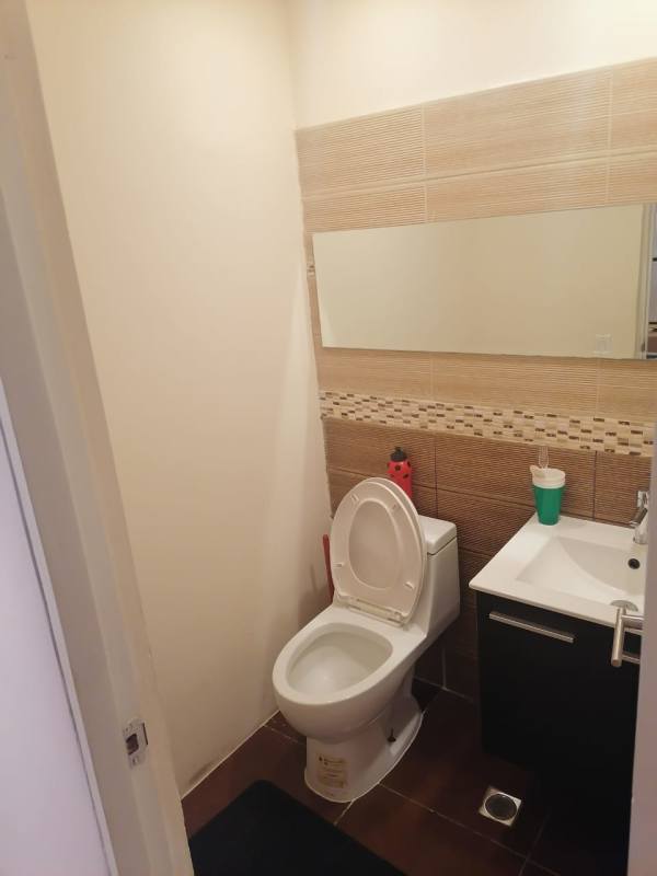 Small commercial bathroom with modern finishes inside PH BICSA Tower office for sale