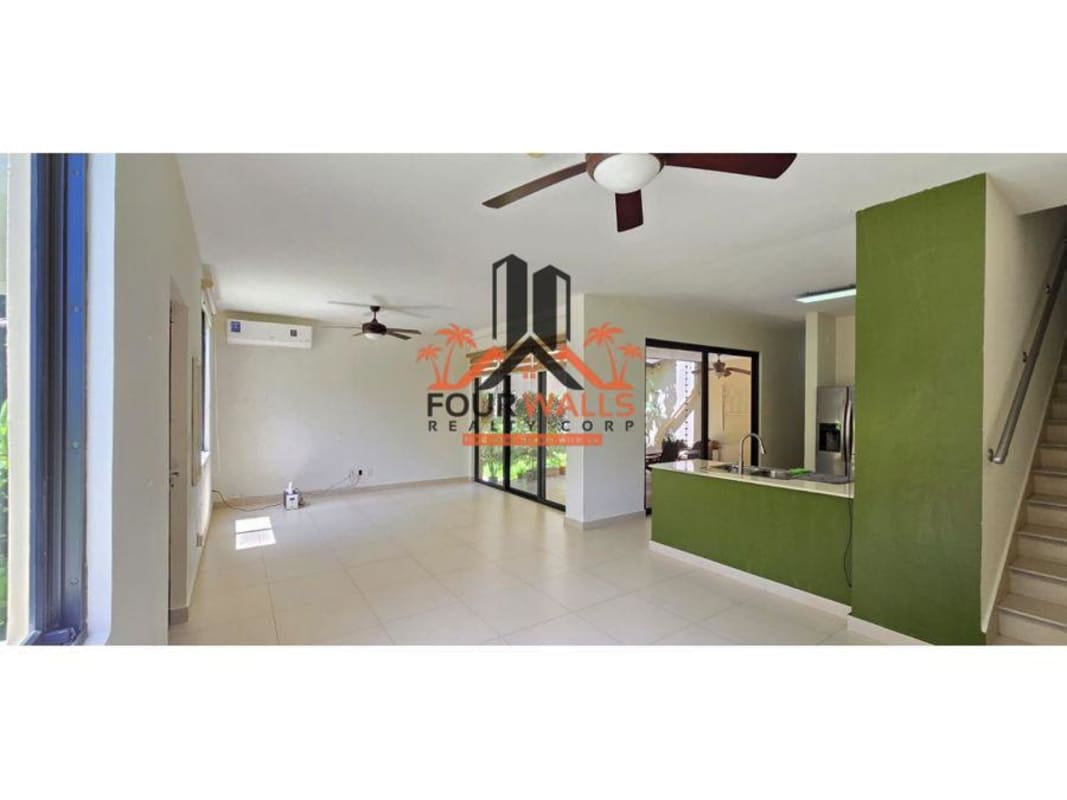 Bright open kitchen with breakfast bar in River Valley Costa del Este house Panama City