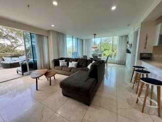 Master suite oceanview window king bed luxury rental condo Miramar Veracruz Panama